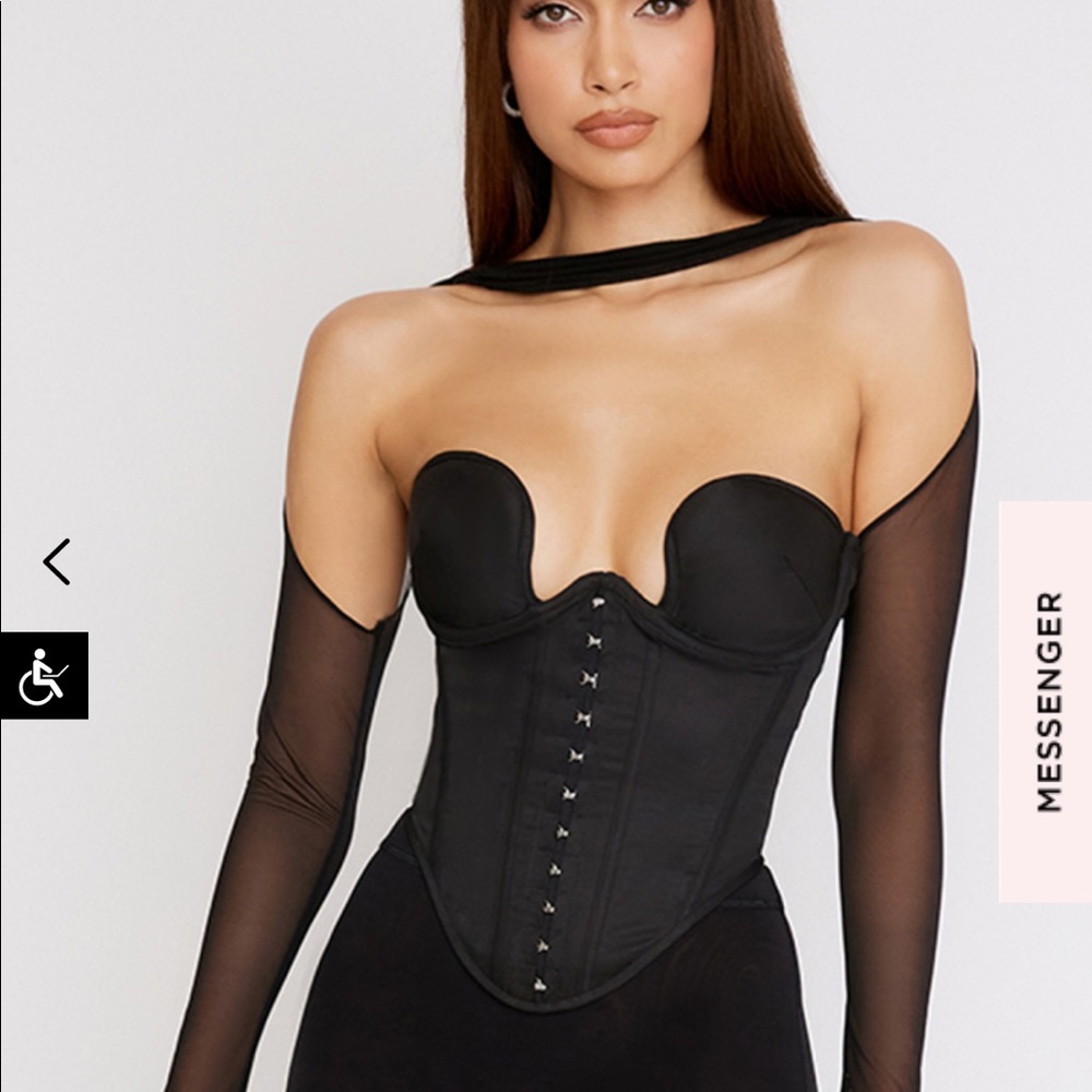 House of cb Mina black structured corset